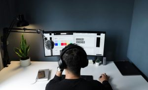 Freelancer Working on Workstation
